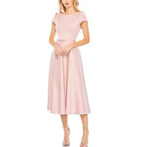 Mac Duggal Dusty Pink Satin Midi Dress